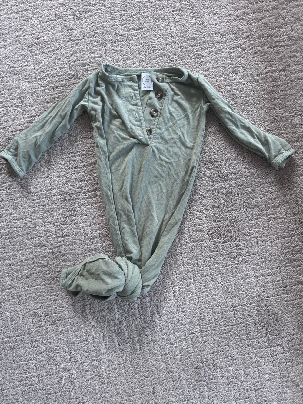 Baby Knotted Lou Lou Sleepsuit - Sage Green